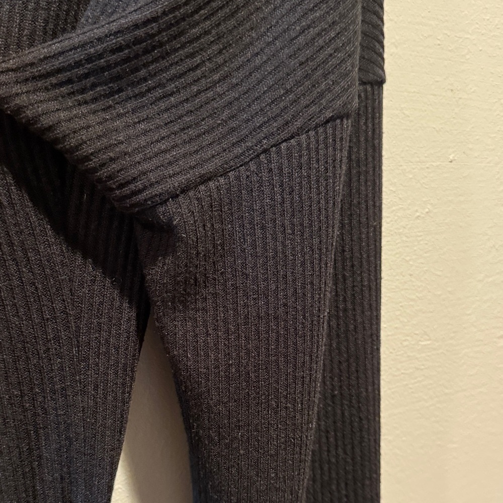 VETTA Capsule The Long Cardigan Black Ribbed Button-Front with Tie Waist Dress - Picture 8 of 12
